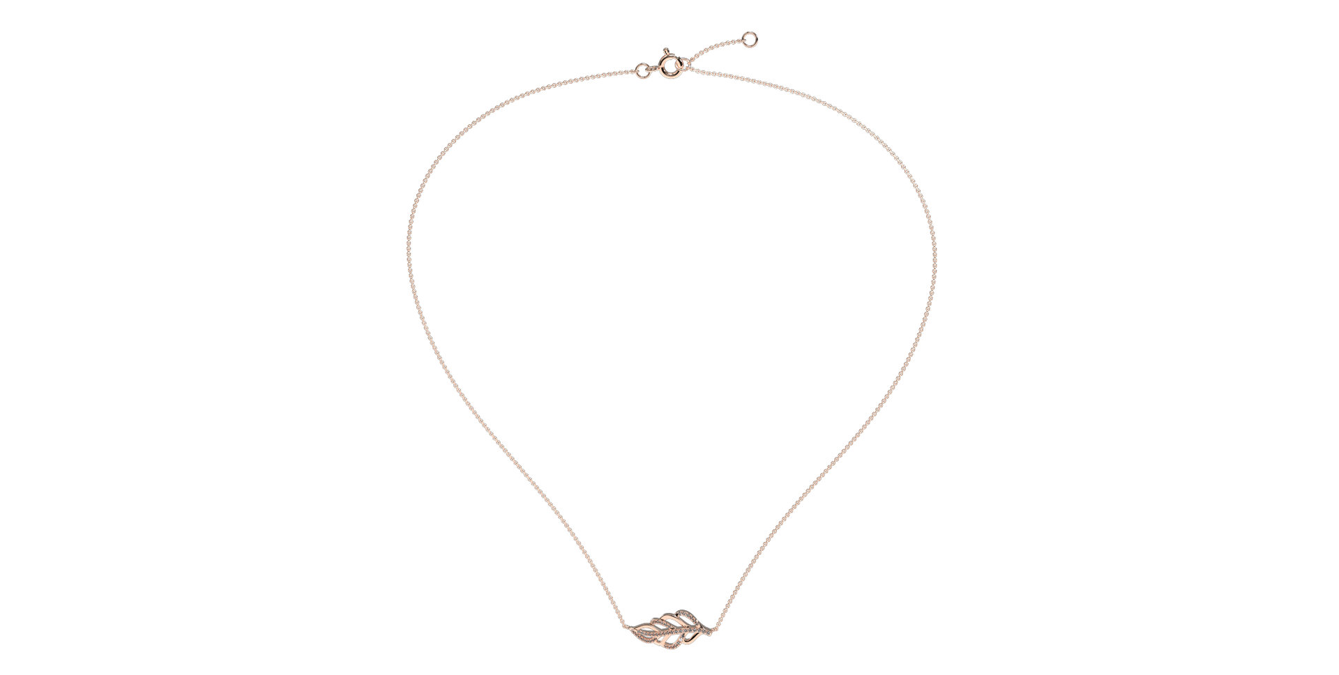 Náhrdelník s diamanty Shiny Leaf