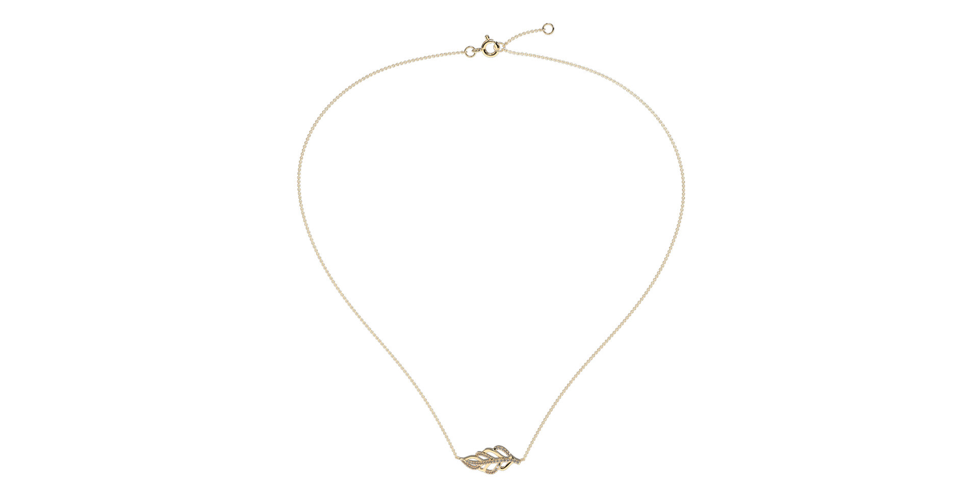 Náhrdelník s diamanty Shiny Leaf