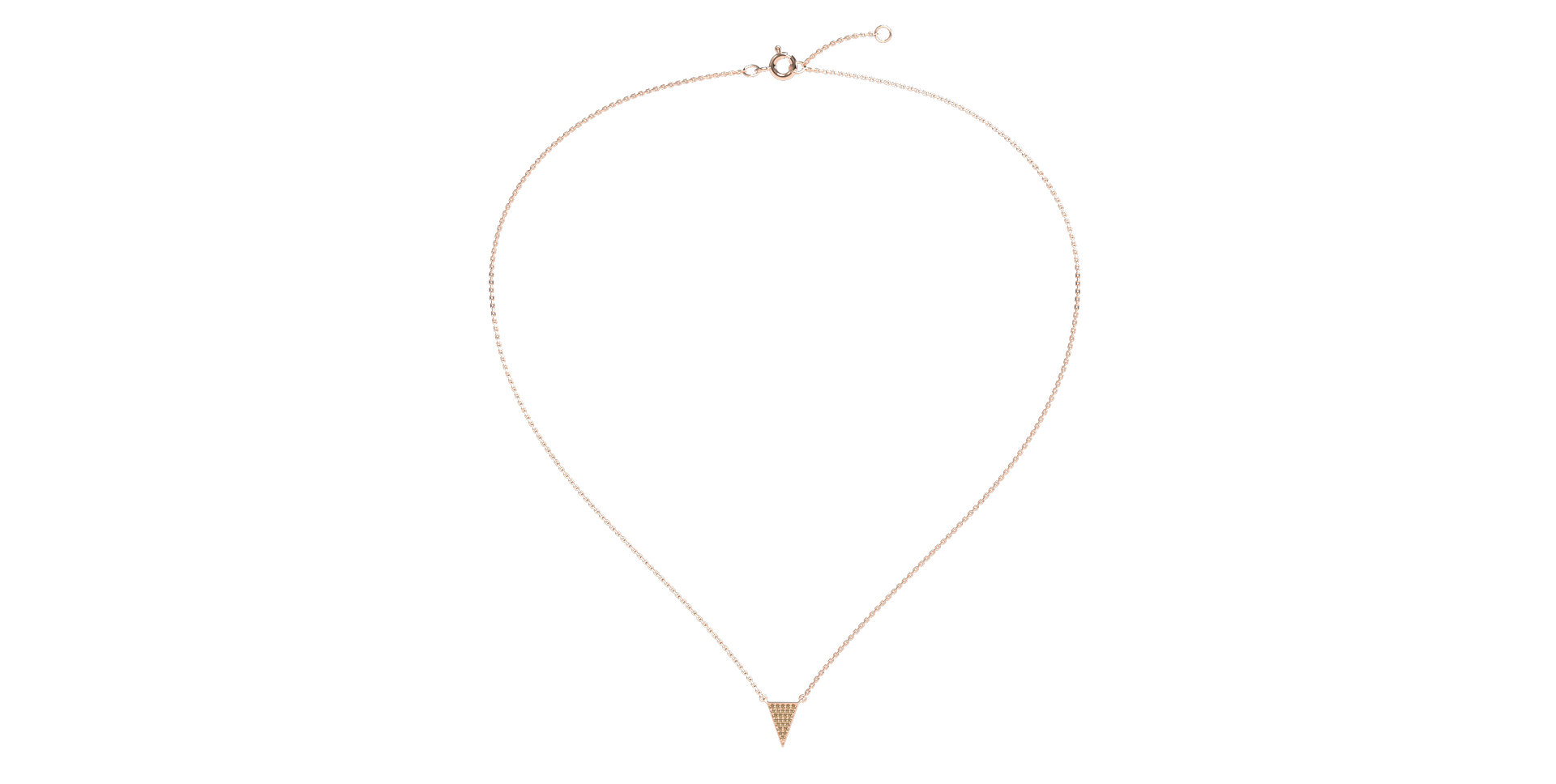 Náhrdelník s hnědými a bílými diamanty Shiny Triangle