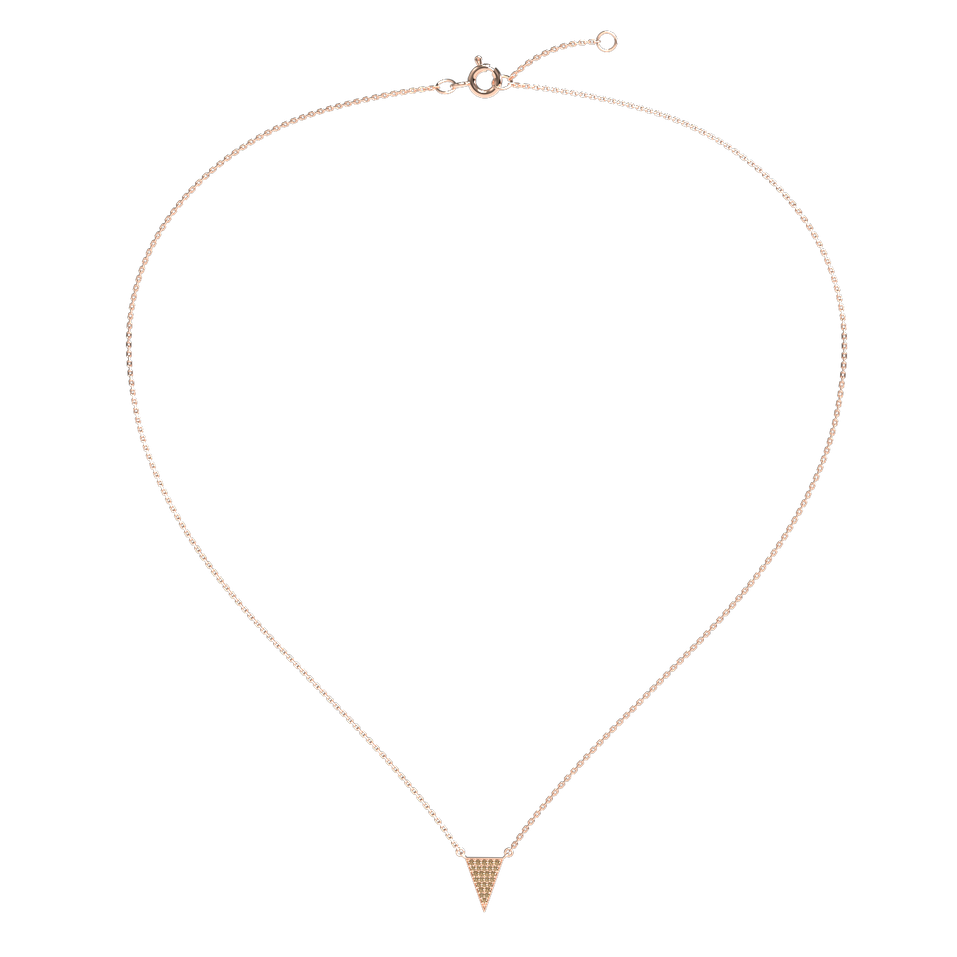 Náhrdelník s hnědými a bílými diamanty Shiny Triangle