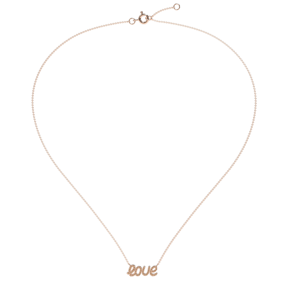 Náhrdelník s hnědými a bílými diamanty Precious Love