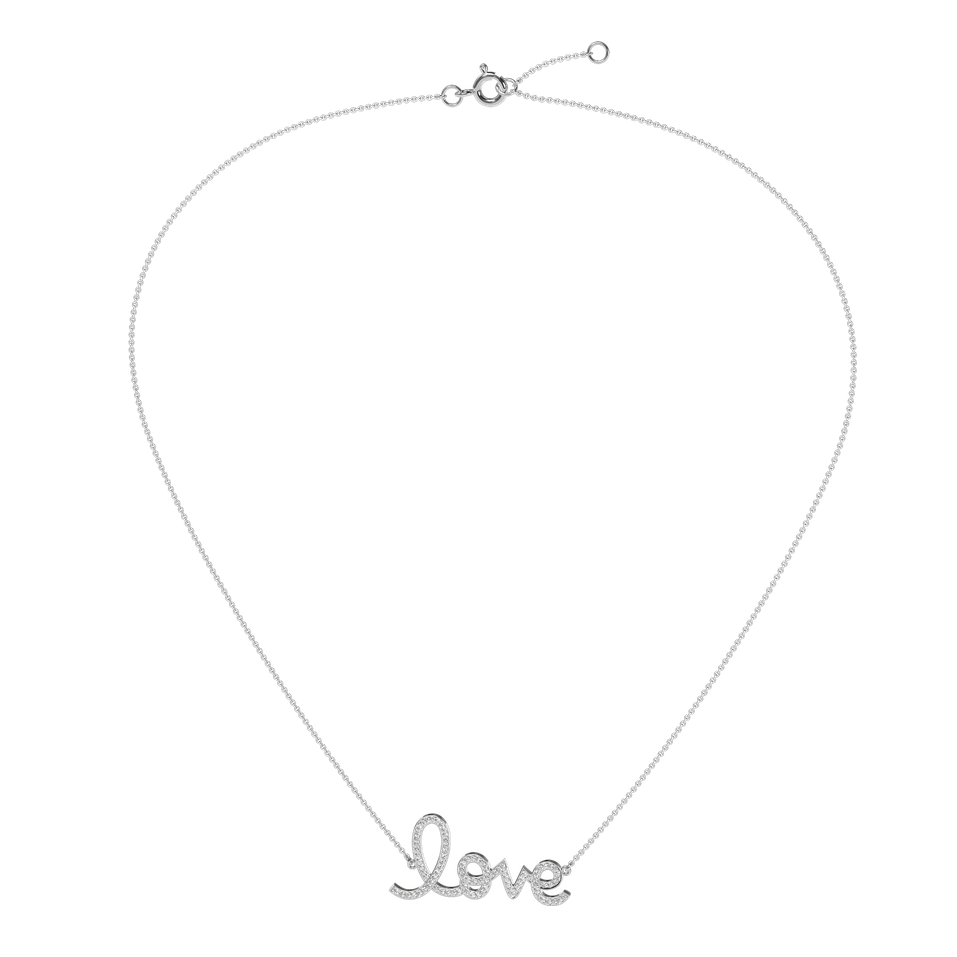 Náhrdelník s diamanty Love