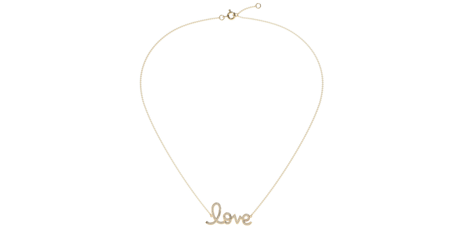 Náhrdelník s diamanty Love