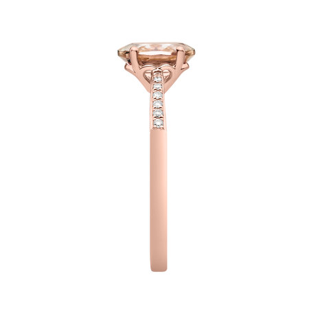 Prsten s diamanty a morganitem Bonbon