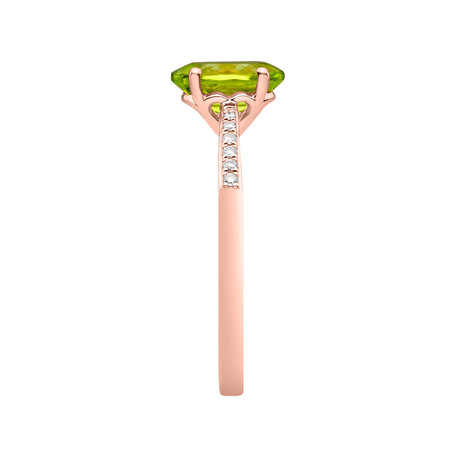Prsten s diamanty a peridotem Bonbon