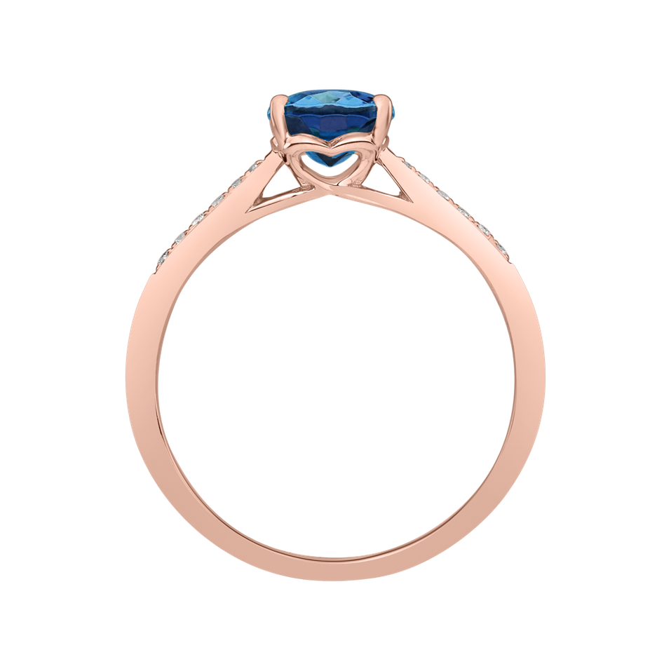 Prsten s diamanty a topazem london Bonbon