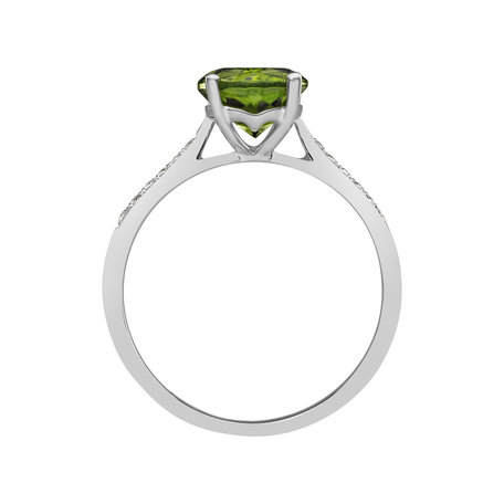 Prsten s diamanty a turmalínem green Bonbon