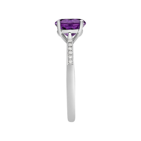 Prsten s diamanty a ametystem brazil Bonbon