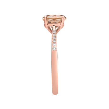 Prsten s diamanty a morganitem Bonbon
