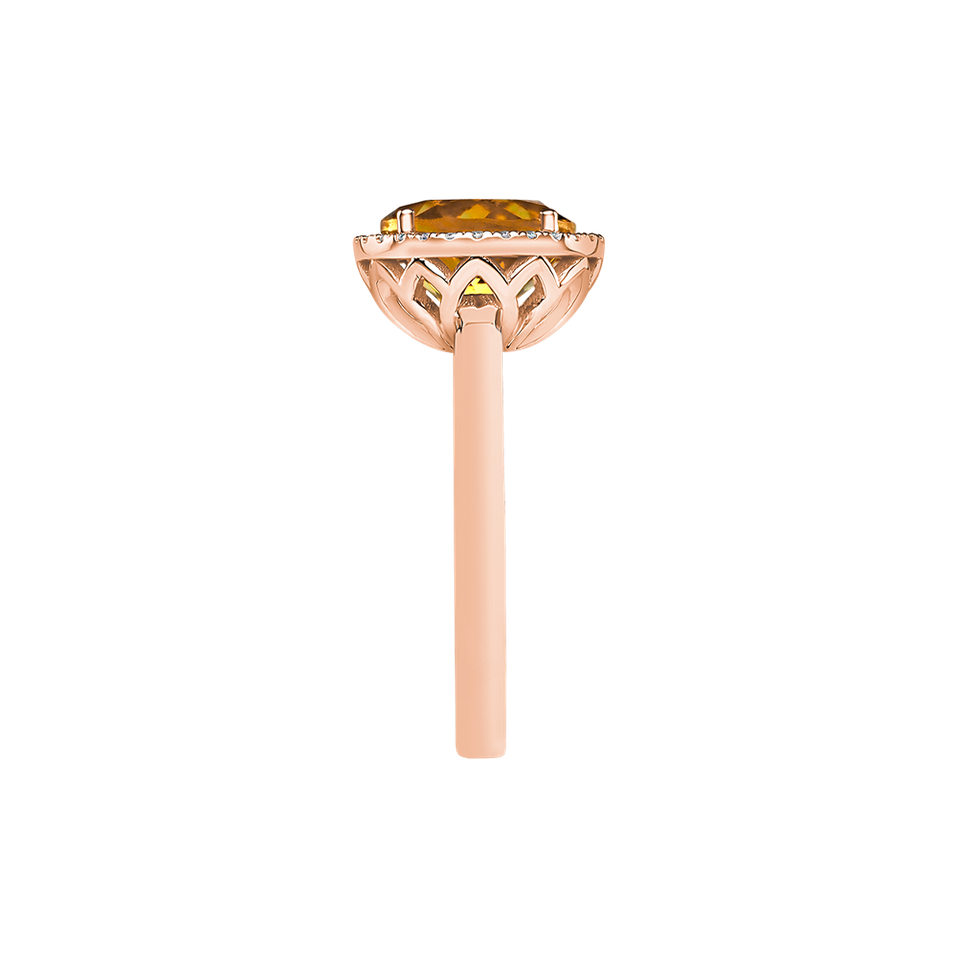 Prsten s diamanty a citrínem Bonbon