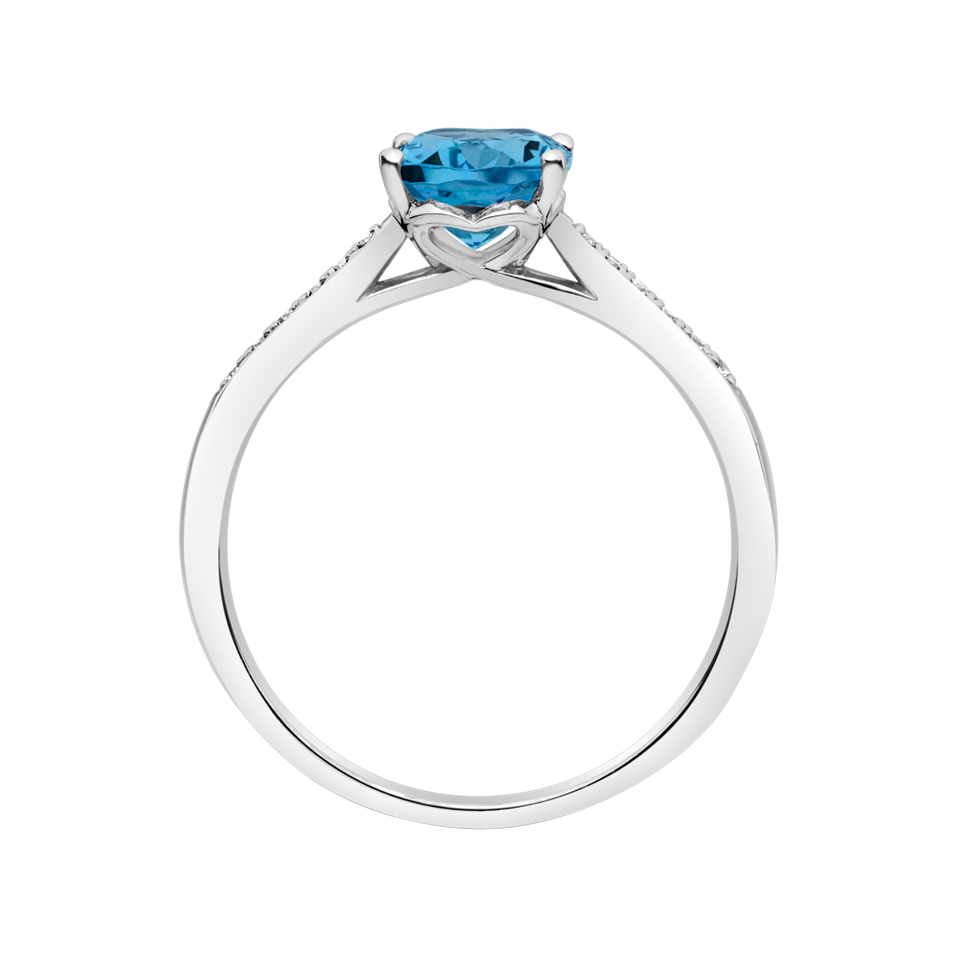 Prsten s diamanty a topazem swiss Bonbon