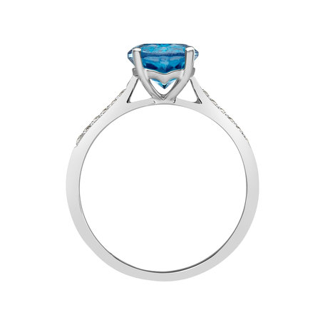Prsten s diamanty a topazem swiss Bonbon