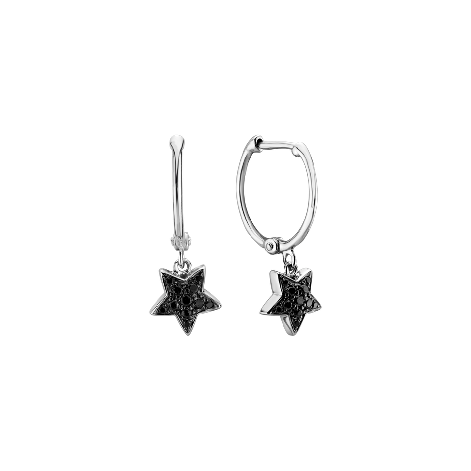 Náušnice s černými diamanty Amazing Night