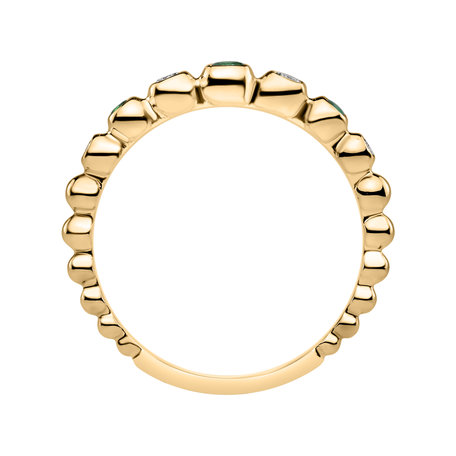 Prsten s diamanty a smargdem Shiny Dots