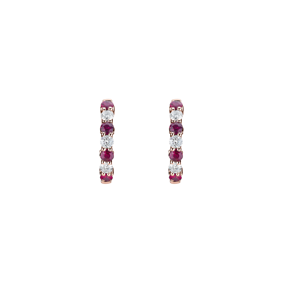 Náušnice s diamanty a rubíny Gem Grace