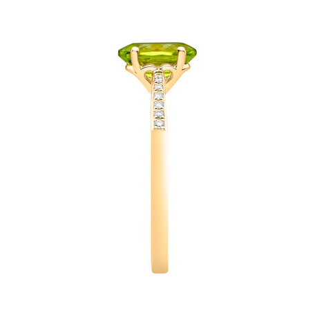 Prsten s diamanty a peridotem Bonbon