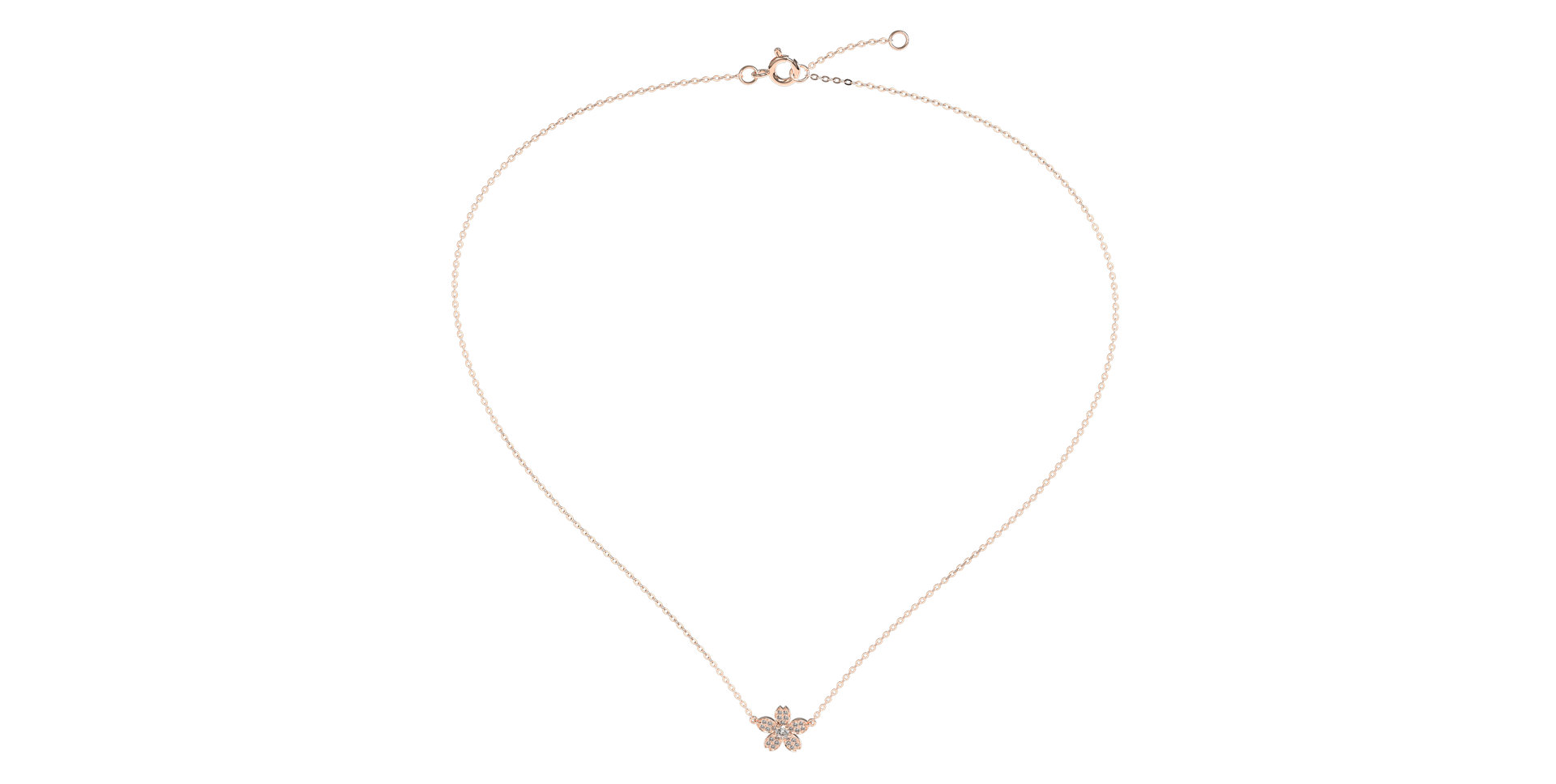 Náhrdelník s diamanty Flower