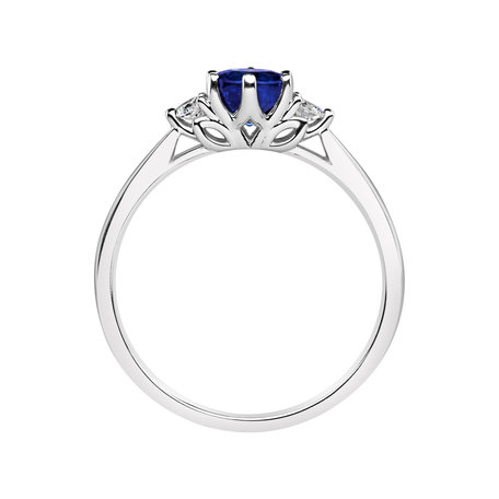 Prsten s diamanty a safírem Midnight Serenity