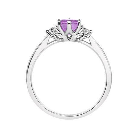 Prsten s diamanty a safírem pink Midnight Serenity