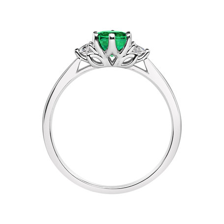 Prsten s diamanty a smaragdem Midnight Serenity