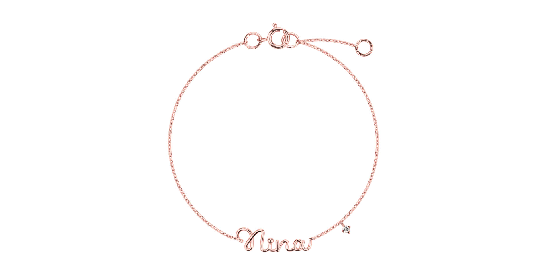 Náramek s diamantem Curly Name