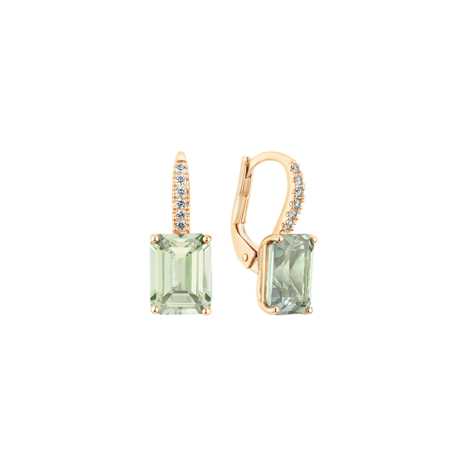 Náušnice s diamanty a ametystem Mireth