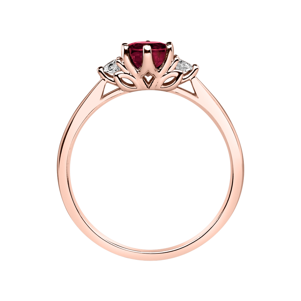 Prsten s diamanty a rubínem Midnight Serenity