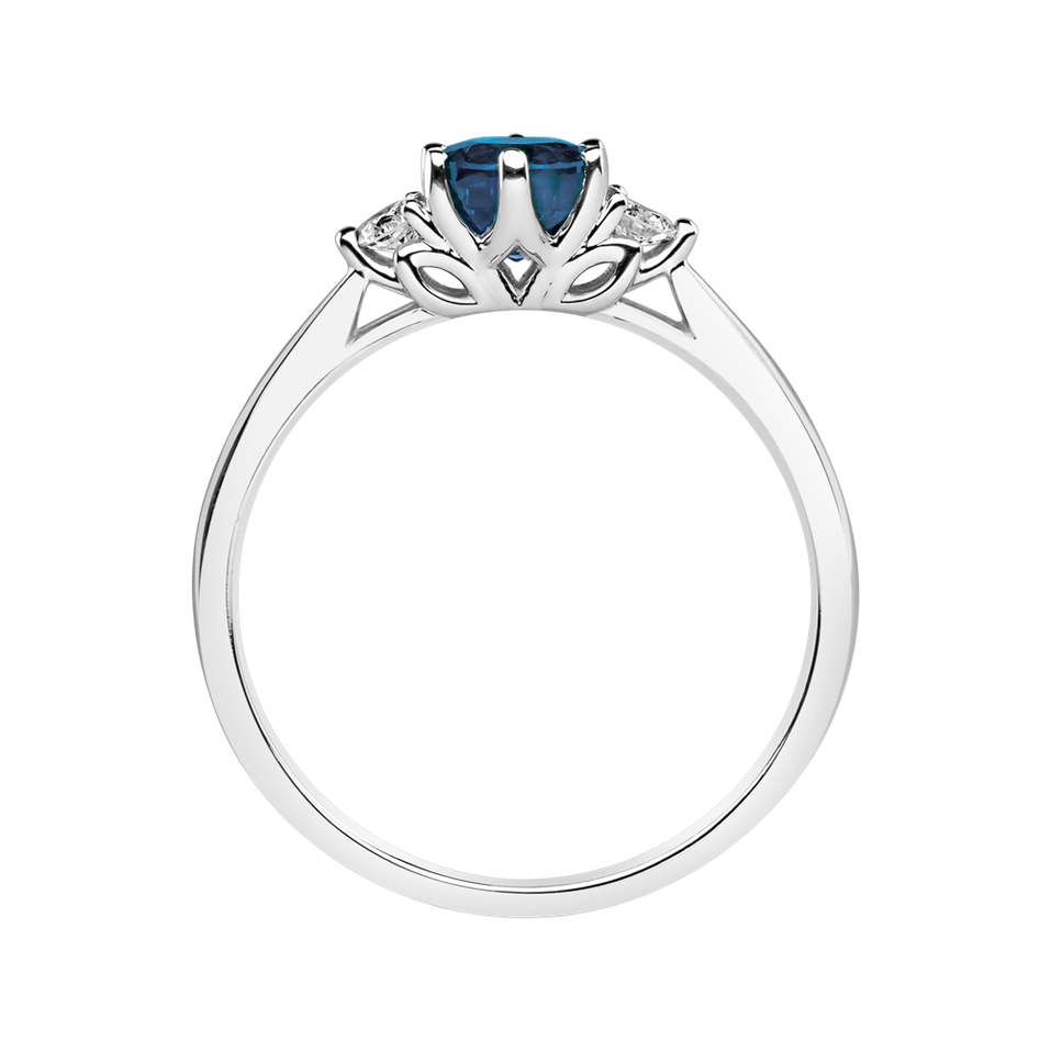 Prsten s diamanty a topazem Midnight Serenity