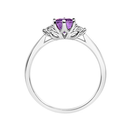 Prsten s diamanty a ametystem Midnight Serenity
