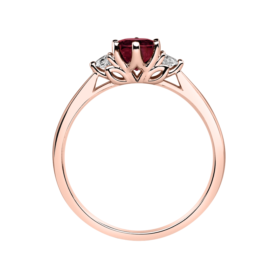 Prsten s diamanty a rhodolitem Midnight Serenity