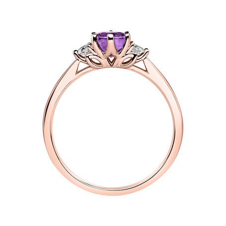 Prsten s diamanty a ametystem Midnight Serenity