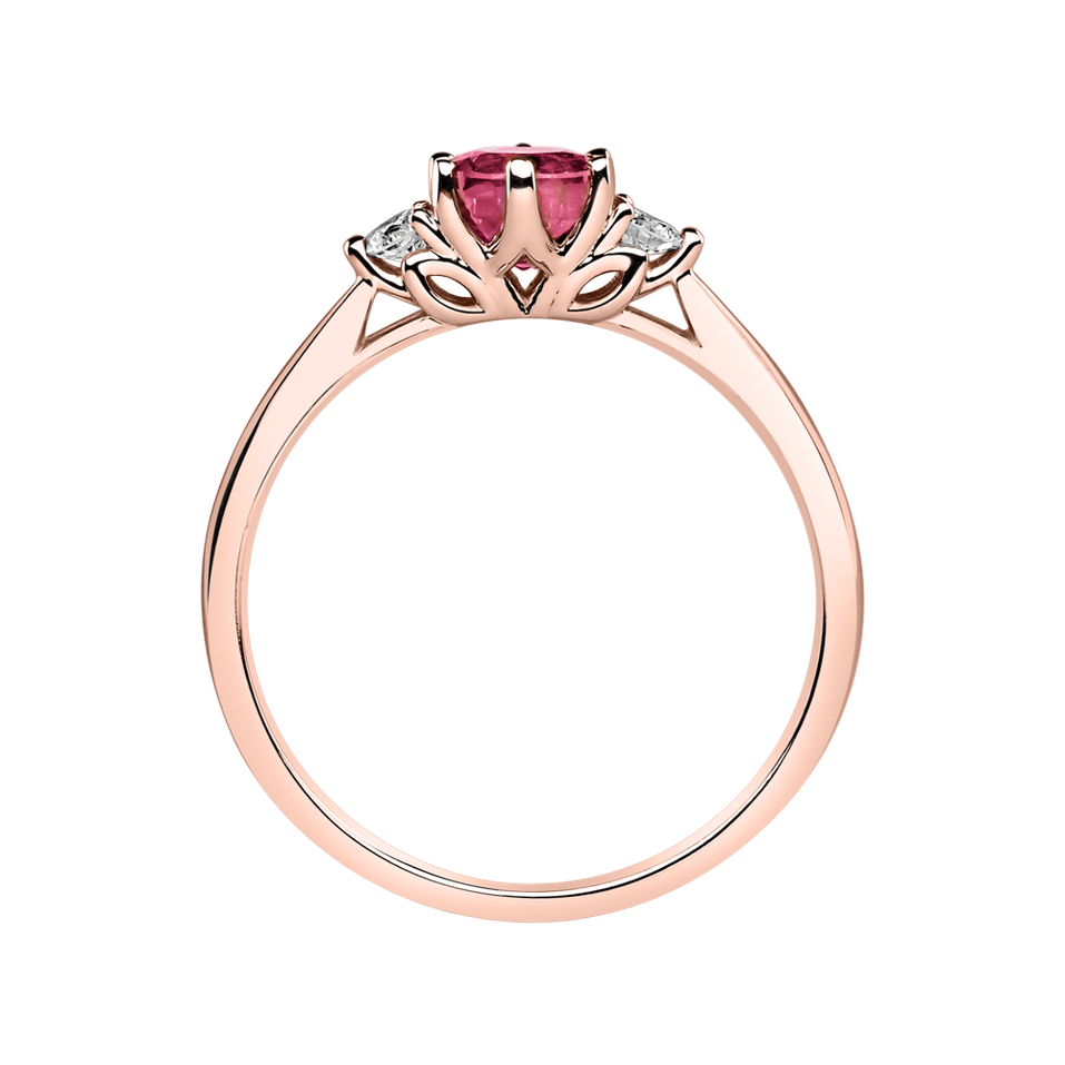 Prsten s diamanty a turmalínem Midnight Serenity