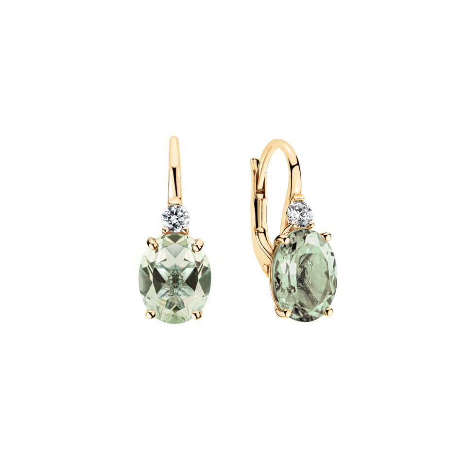 Náušnice s diamantem a ametystem Asuan