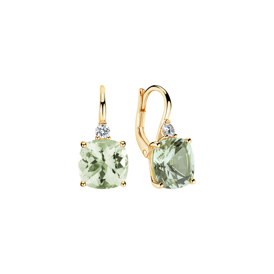 Náušnice s diamantem a ametystem The Countess