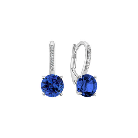 Náušnice s diamanty a tanzanitem Carleton