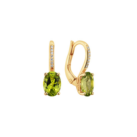Náušnice s diamanty a peridotem Lauriene
