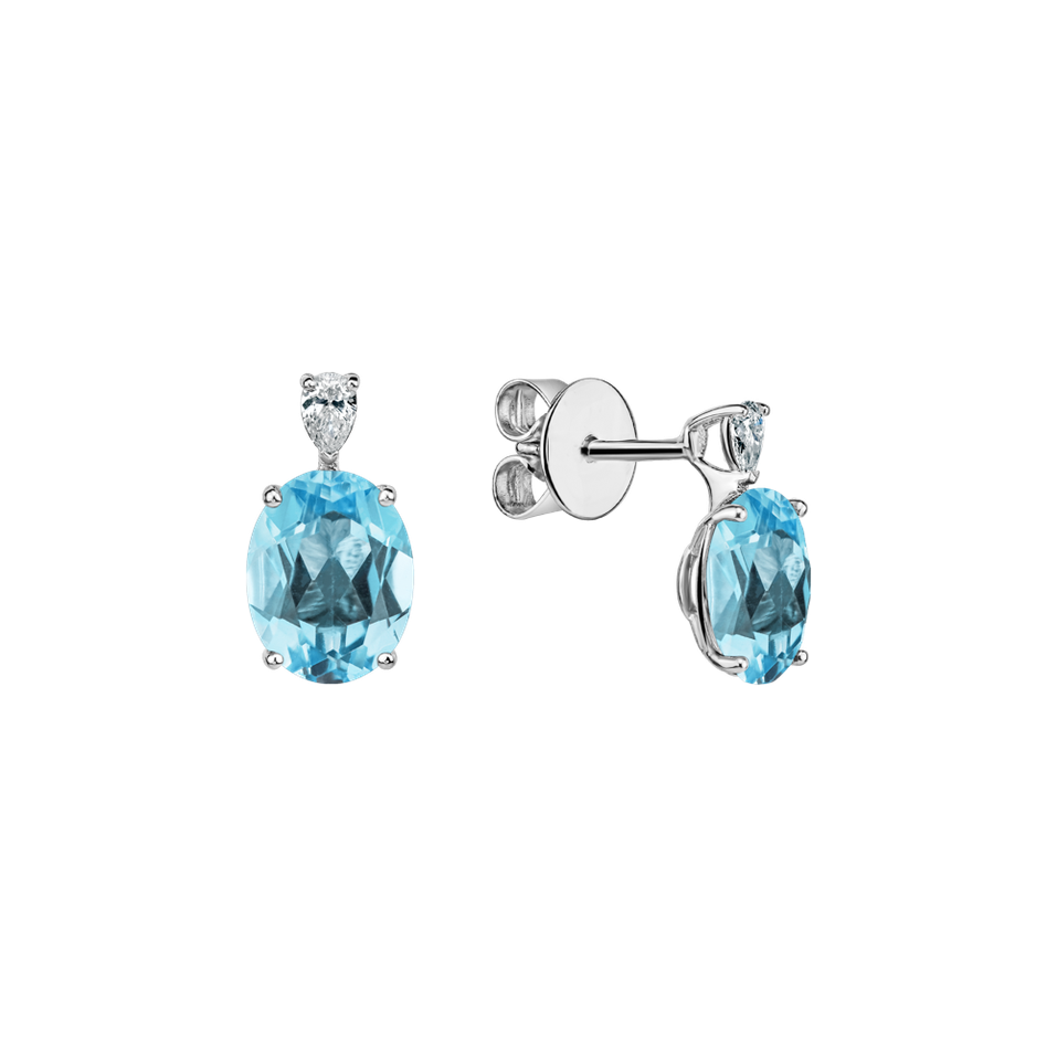 Náušnice s diamantem a topazem Annelise