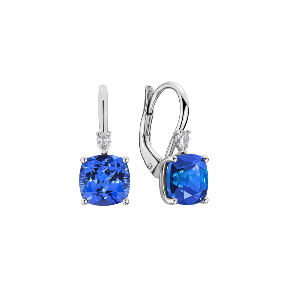 Náušnice s diamantem a tanzanitem Mirabel