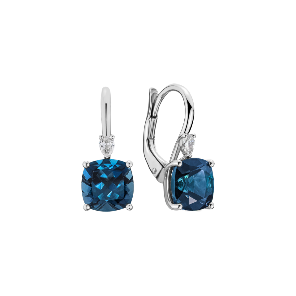 Náušnice s diamantem a topazem Mirabel