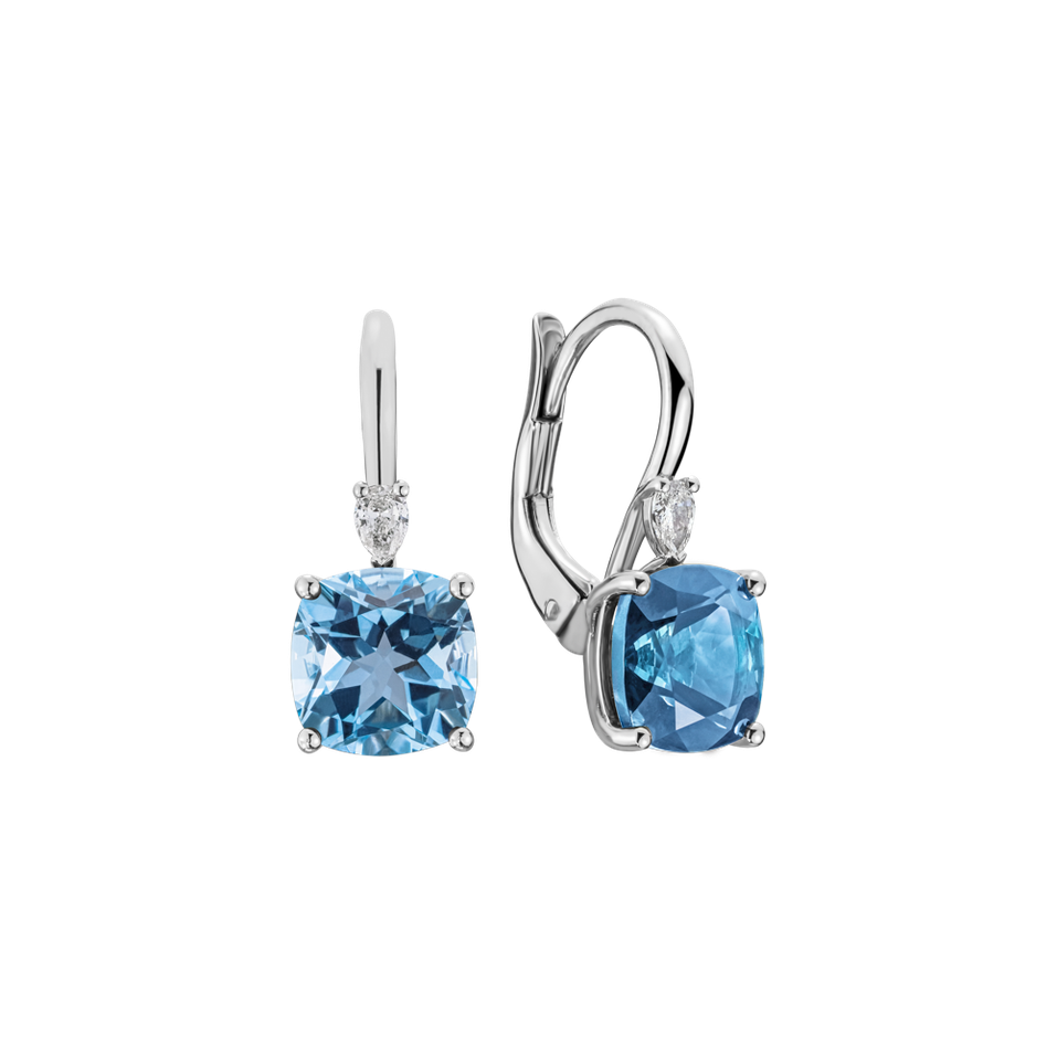 Náušnice s diamantem a topazem Mirabel