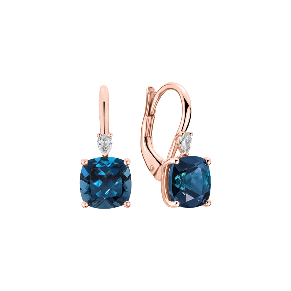 Náušnice s diamantem a topazem Mirabel