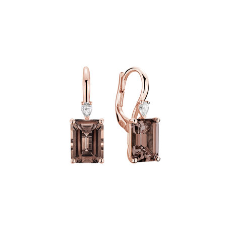 Diamond eaarings with Quartz Royal Anne