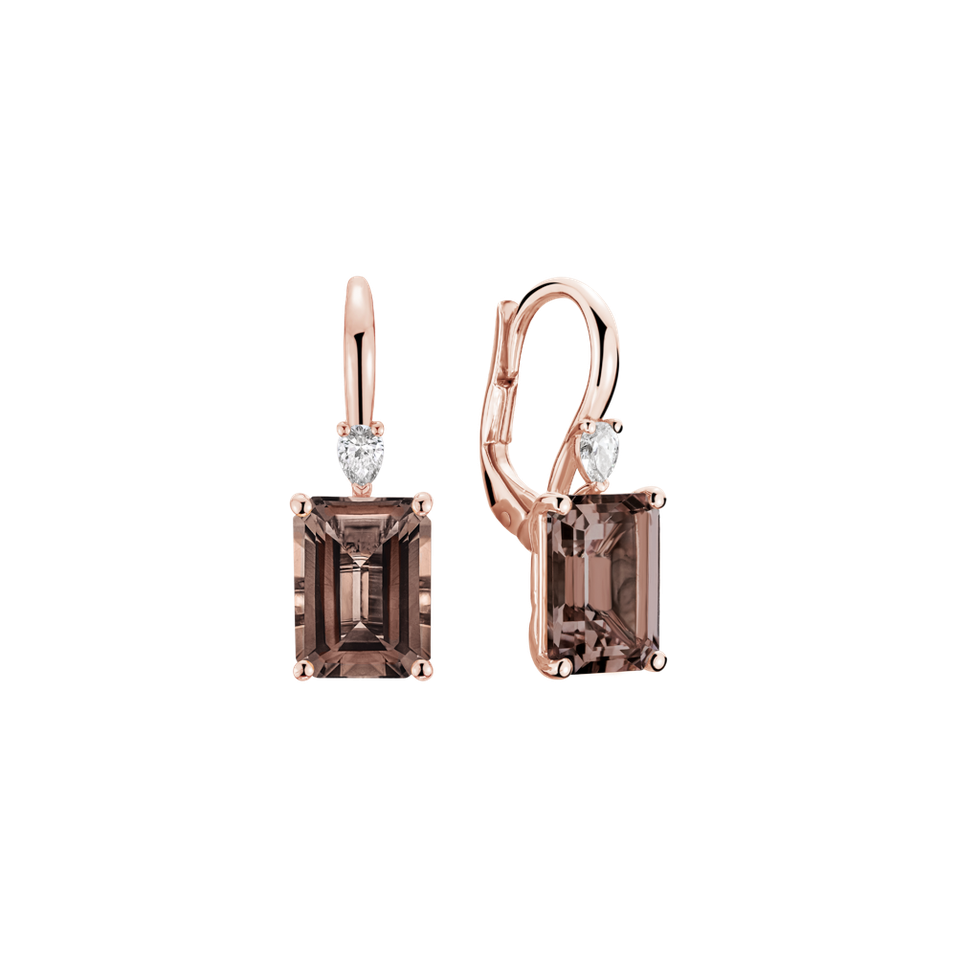 Diamond eaarings with Quartz Royal Anne