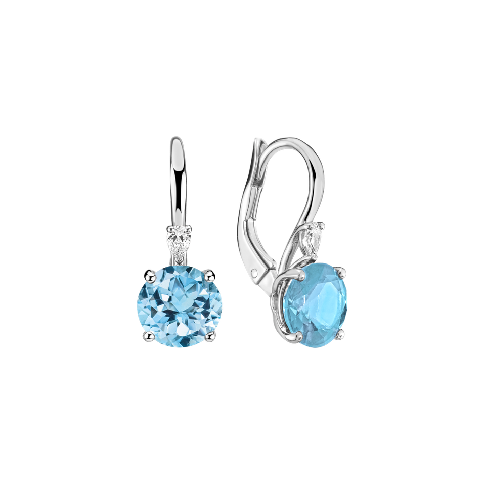 Náušnice s diamantem a topazem Mariella