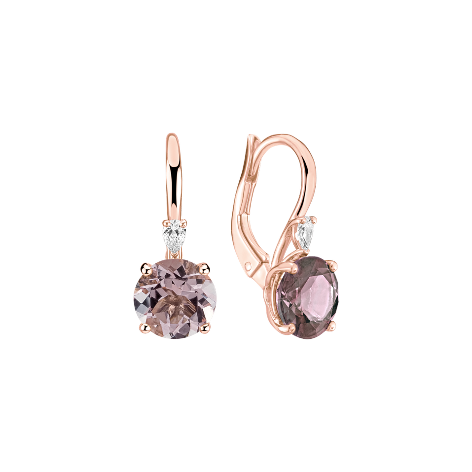 Náušnice s diamantem a morganitem Mariella