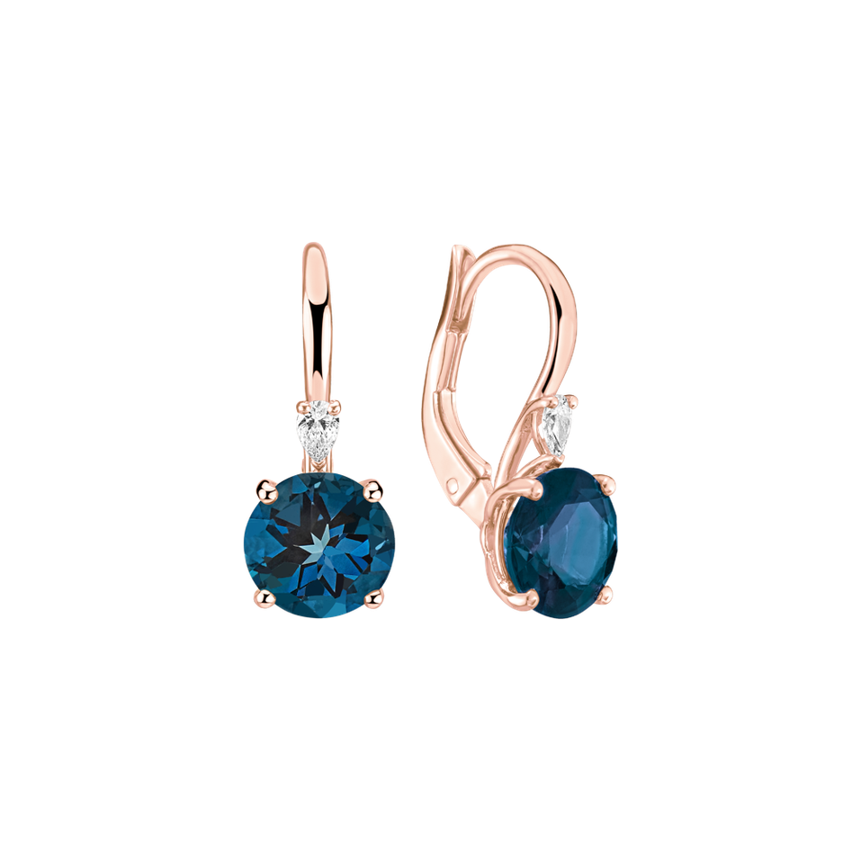 Náušnice s diamantem a topazem Mariella