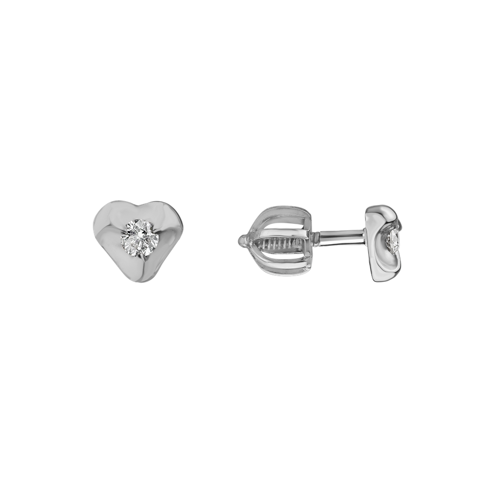 Náušnice s diamantem Full Hearts