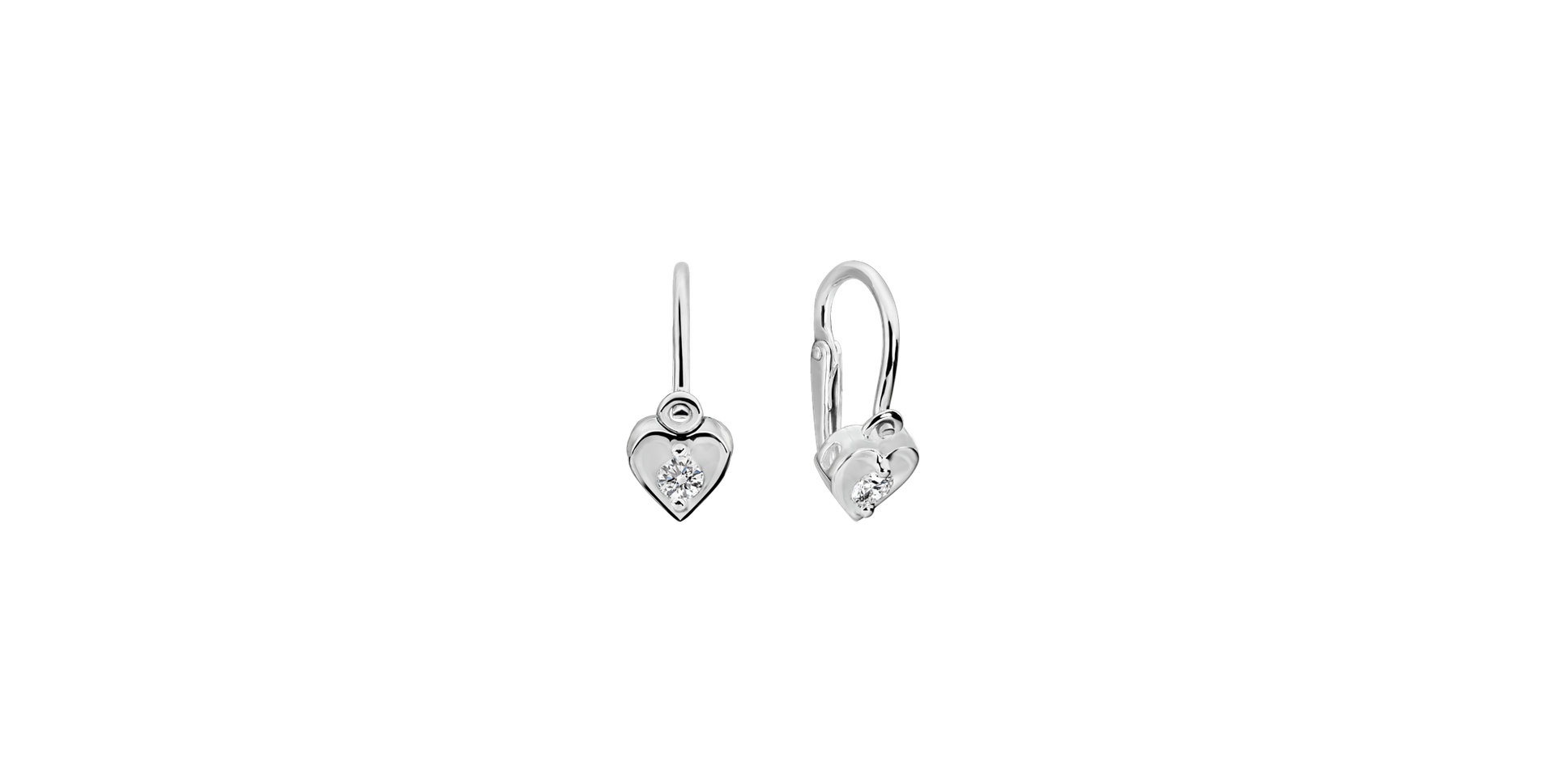 Dětské náušnice s diamantem Little Heart