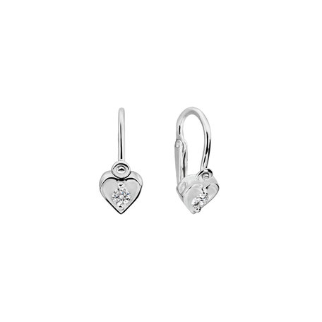 Dětské náušnice s diamantem Little Heart