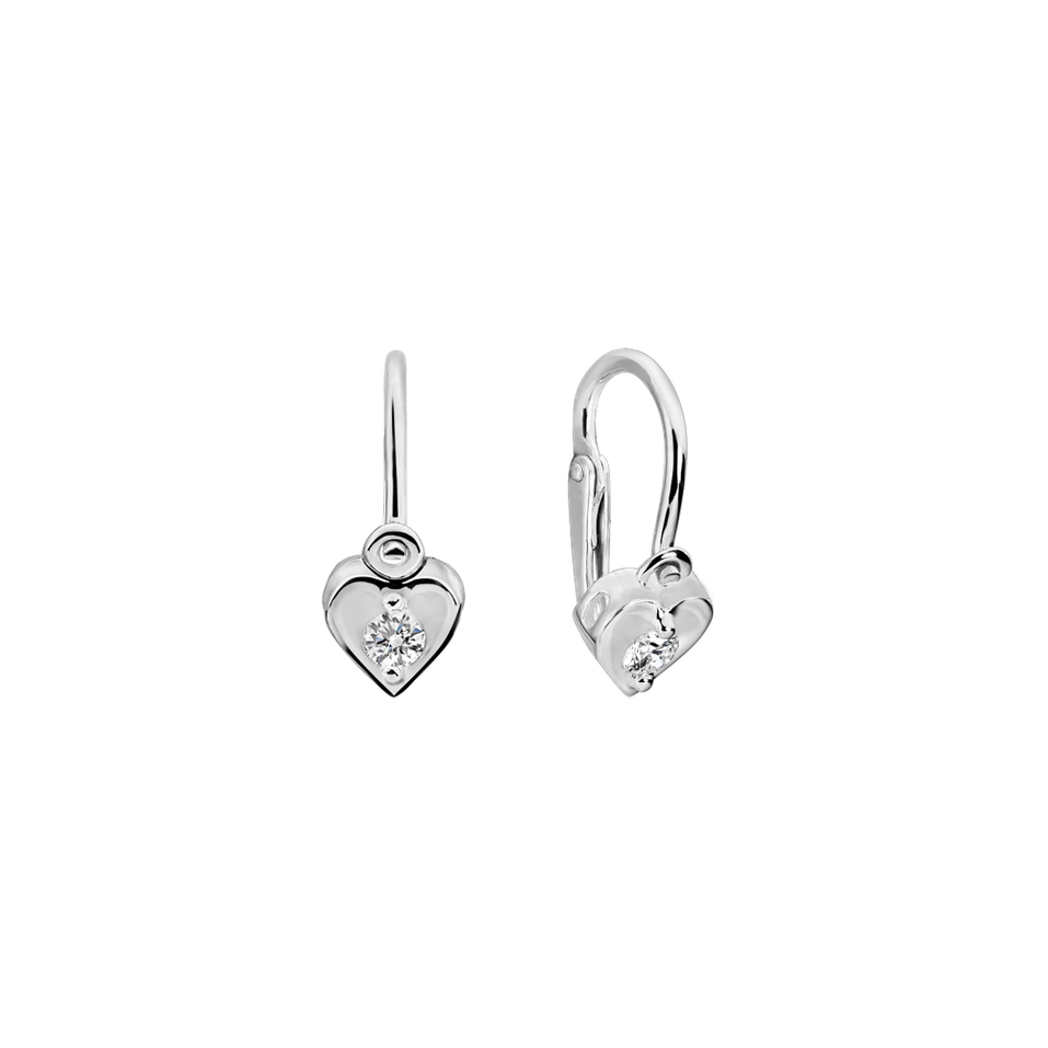 Dětské náušnice s diamantem Little Heart